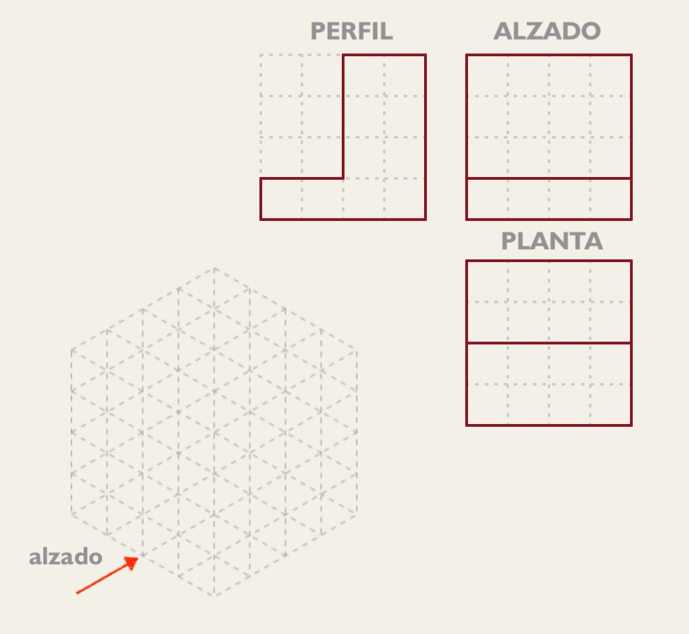 Dibujo online de piezas en isométrico a partir de sus vistas I