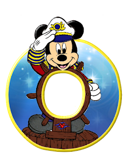 Alfabeto de personajes Disney con letras grandes O Mickey grande. 