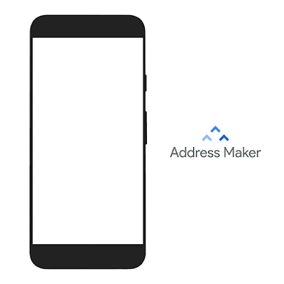 Immagine di un telefono con l'app Address Maker