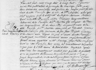 Marriage record of Francois Desgroseilliers and Elisabeth Lemieux