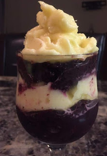 Frozen Pineapple and blueberry fruit smoothie