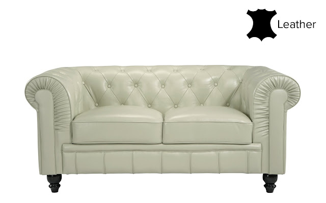 Jude Classic Victorian Leather Match Loveseat