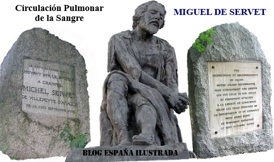 ESPAÑA ILUSTRADA CIRCULACIÓN PULMONAR DE LA SANGRE POR MIGUEL DE SERVET