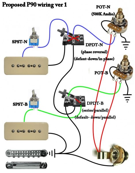 P90 Pickup Wiring : Stock Les Paul With 3 P90 Pickups / P90 pickup