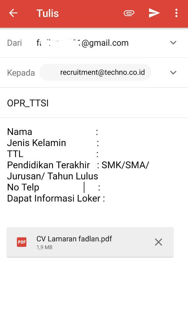 Loker Via Email PT Tri Saudara Sentosa Industri (TSSI