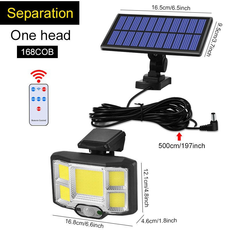 Outdoor Solar Light LED COB Waterproof Wide Angle Motion Sensor Security Lamp