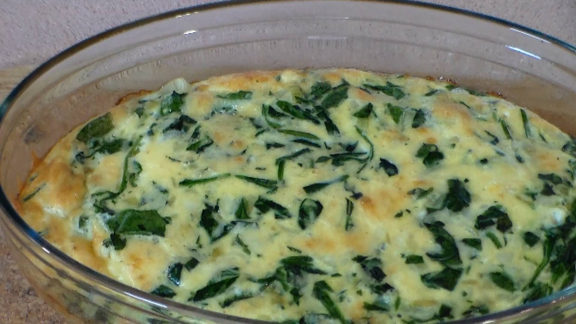 Cookingaround Crustless Spinach Quiche Low Calorie
