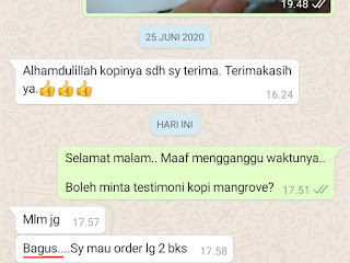 testimoni kopi mangrove segara