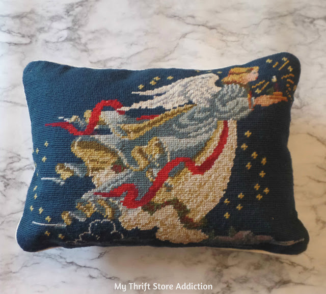 vintage needlepoint pillow