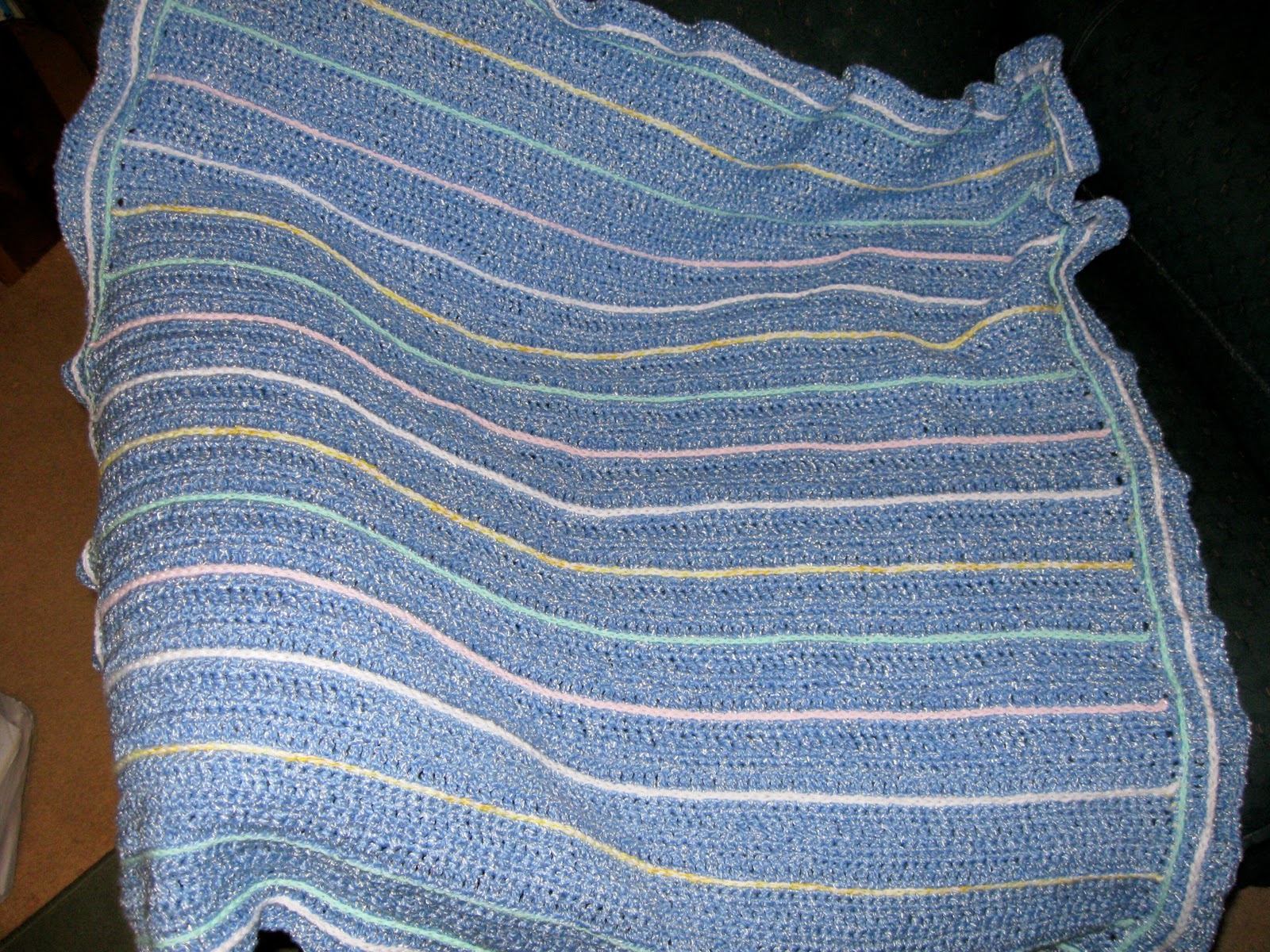 kraft krazy Blue Striped Baby Blanket