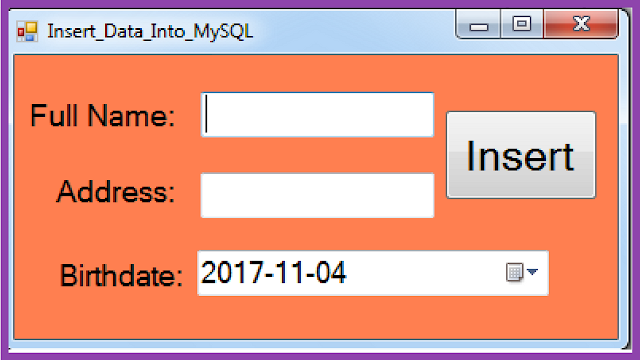 VB.Net Insert Data Into MySQL
