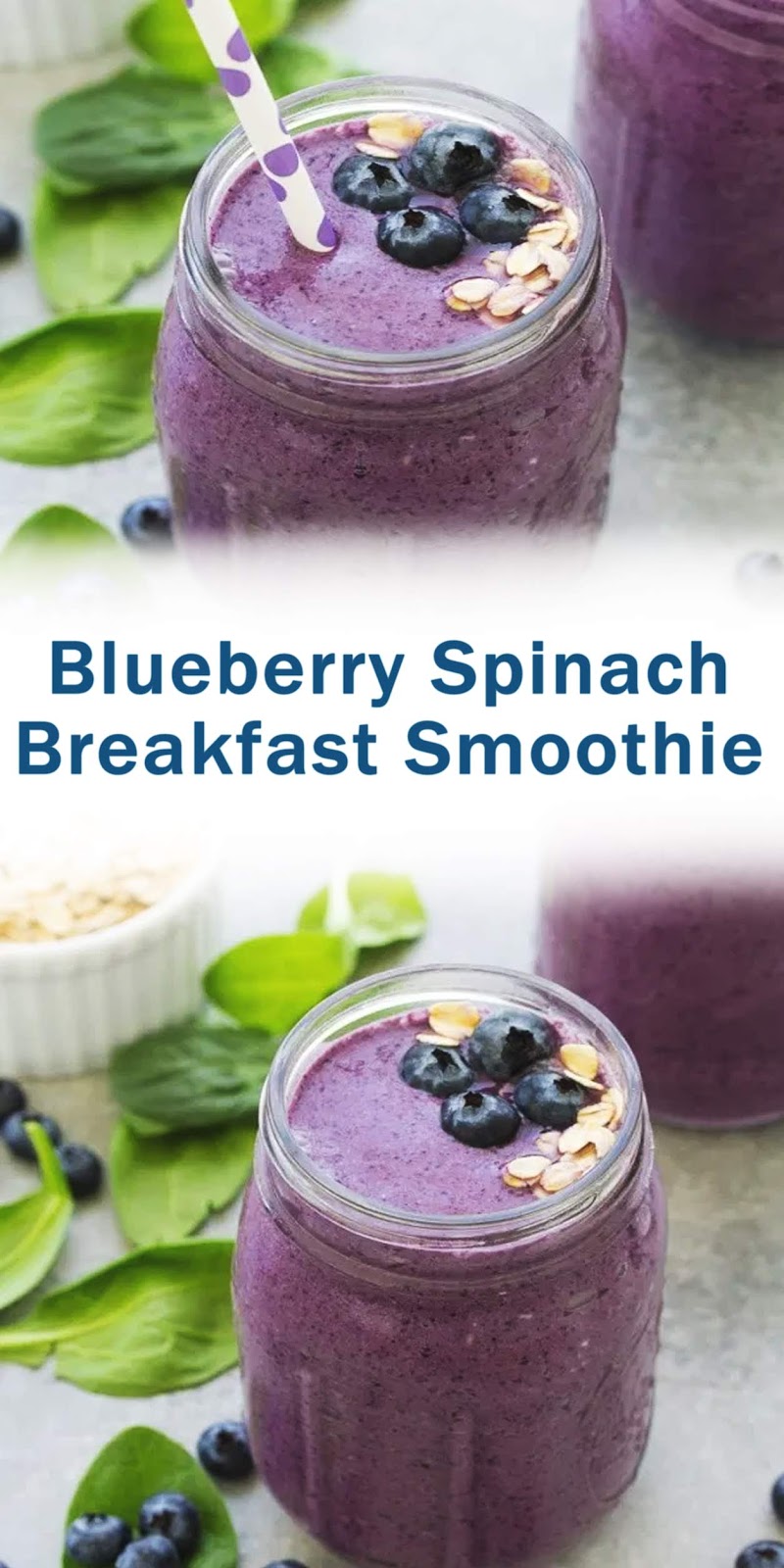 Blueberry Spinach Breakfast Smoothie