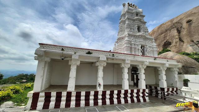 The entrance gopura to Shri Yoga Narasimhaswamy temple on the highest mountain peak of Devarayanadurga