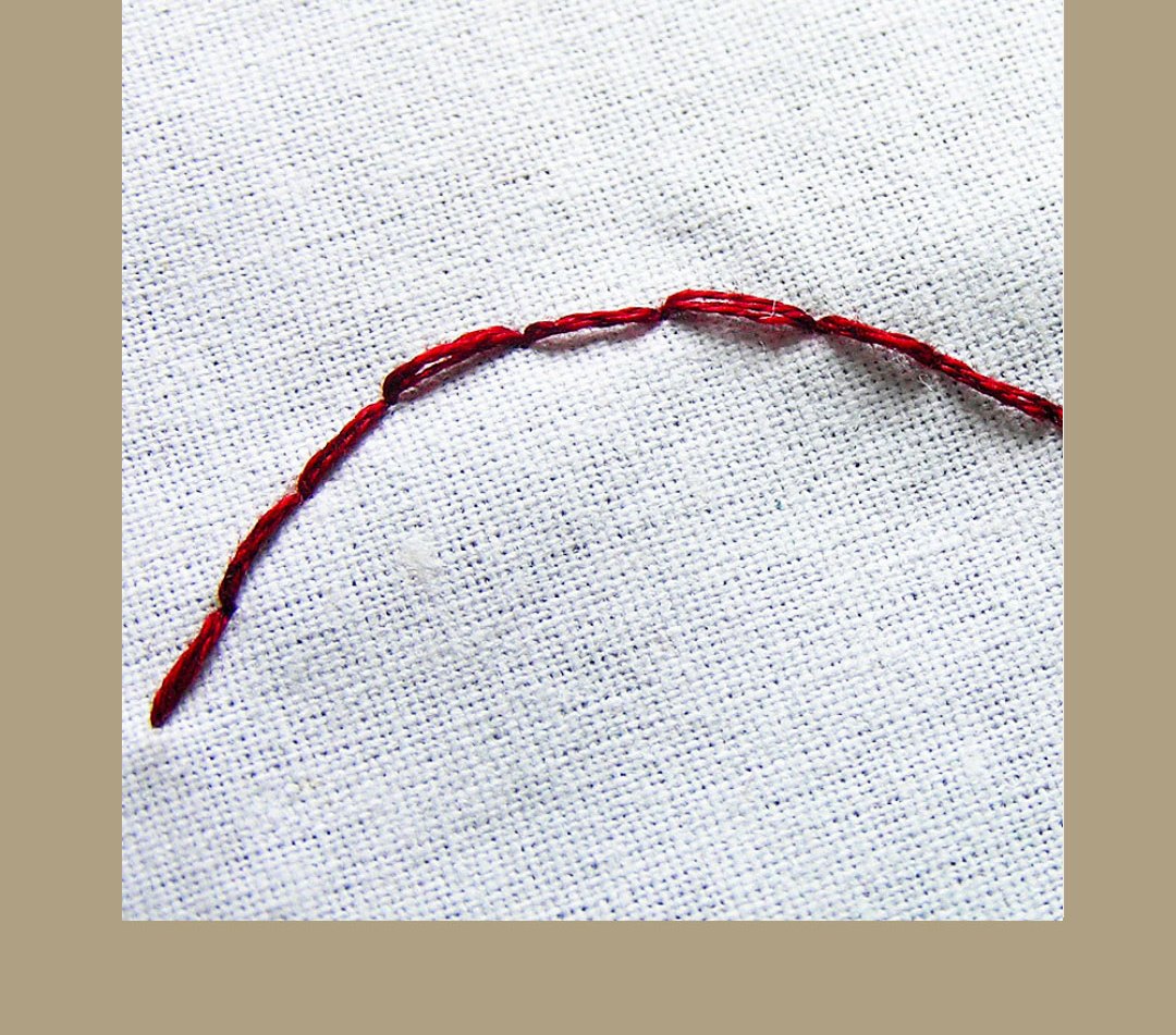 Một dòng hoàn thiện của Back Stitch sẽ trông như thế này.