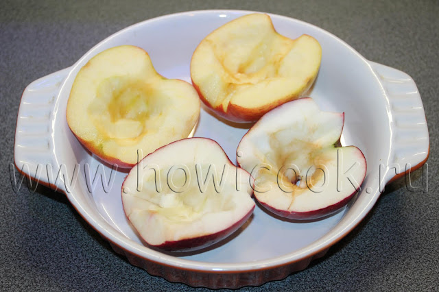 рецепт запеченных яблок творогом и курагой с пошаговыми фото