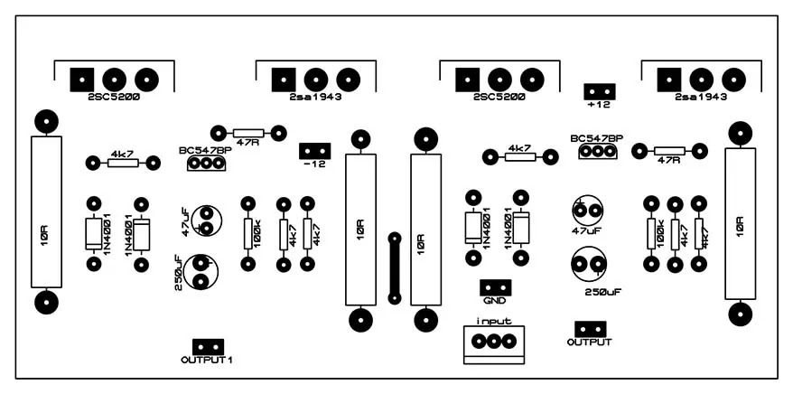 2sc5200 2sa1943 amplifier circuit diagram pcb top 2sc5200 2sa1943 amplifier circuit diagram pcb top
