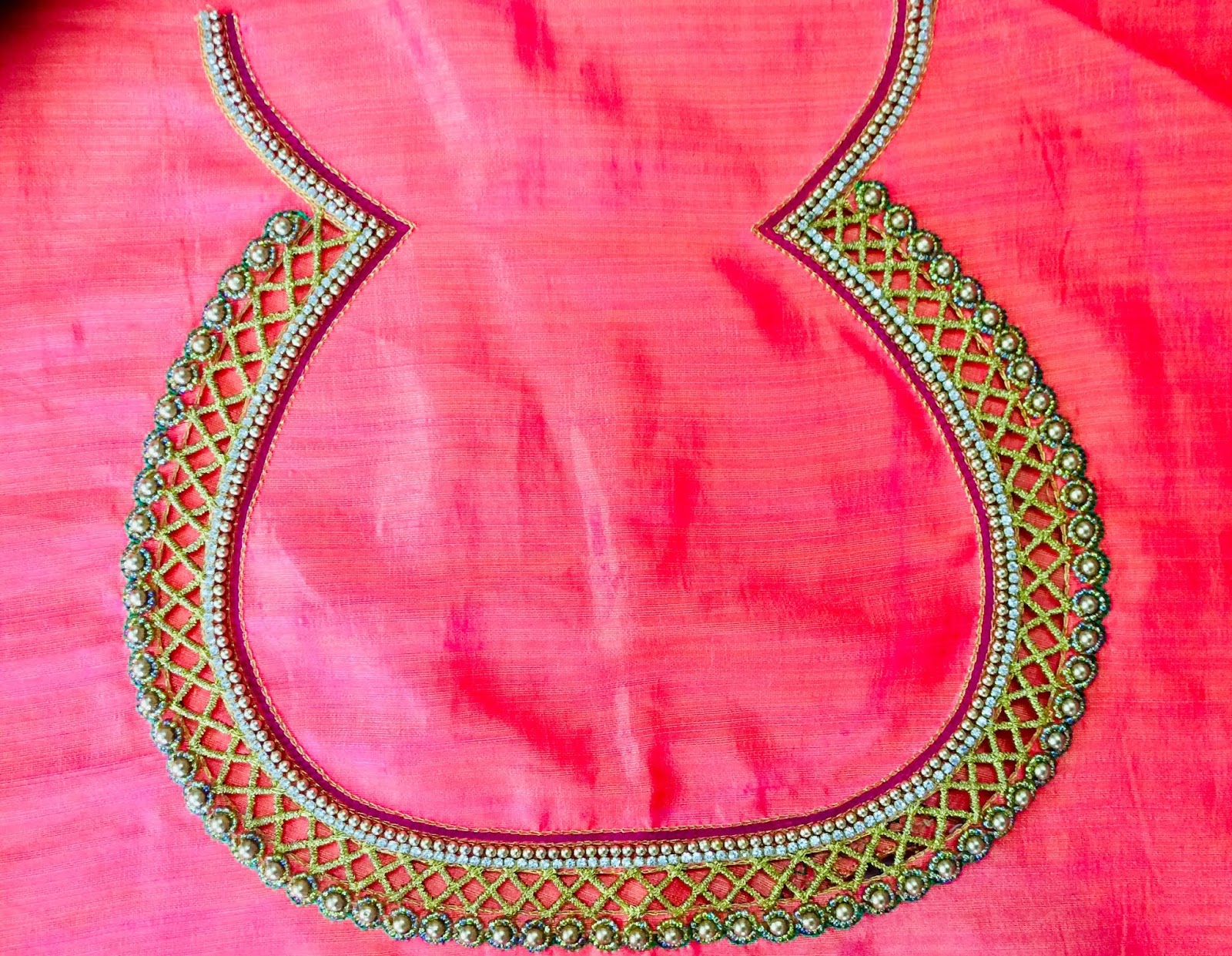 Patch work blouse with tracing paper