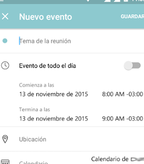 Como programar una tarea Calendario Outlook Movil