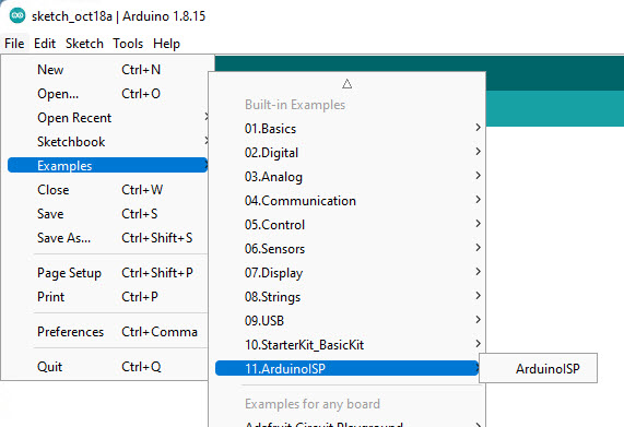40% Keyboards: Arduino ISP bootloader flash
