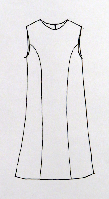 Dibujo plano de vestido acabado corte princesa tallas grandes