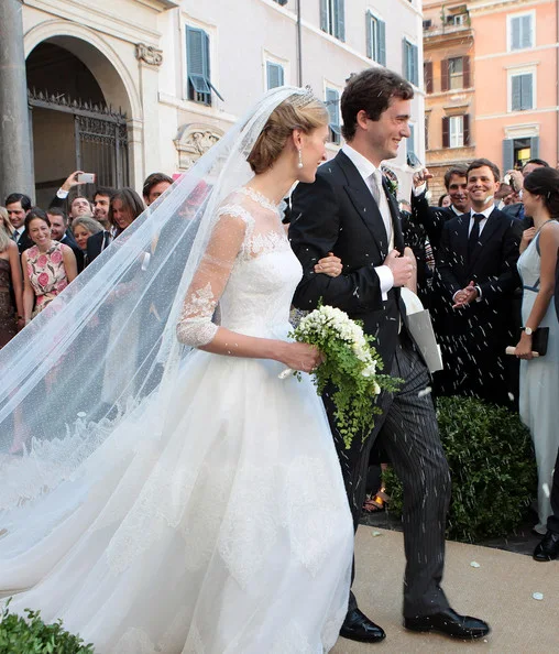 Wedding of Prince Amedeo of Belgium and Elisabetta Maria Rosboch Von Wolkenstein at Basilica Santa Maria in Trastevere in Rome, Italy