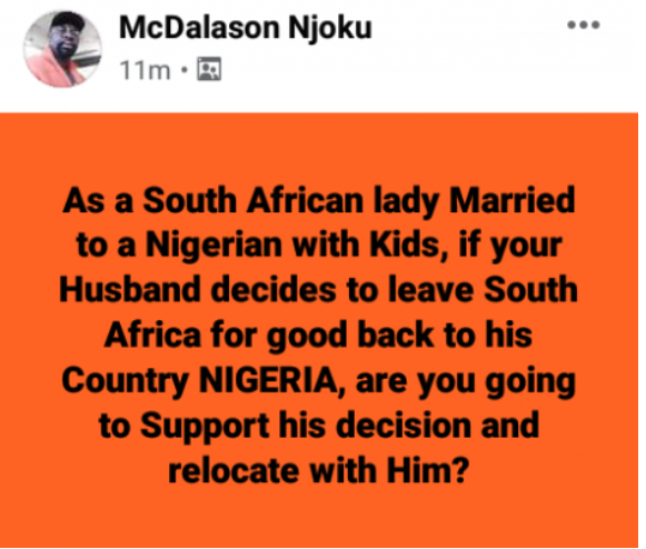 its Only illiterate South African women marry Nigerian men – South African woman says
