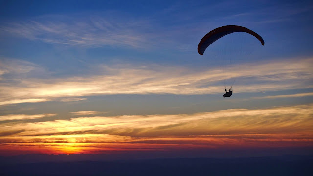 Sunset parachute, parachute, parachute sports wallpaper.