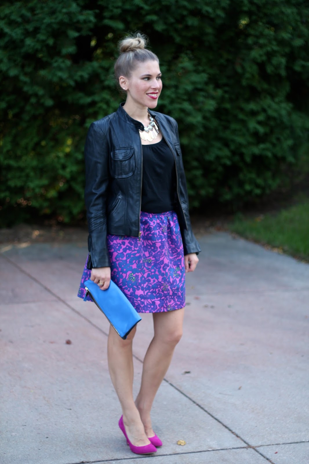 Floral Dress and Moto Jacket & Confident Twosday Linkup - I do