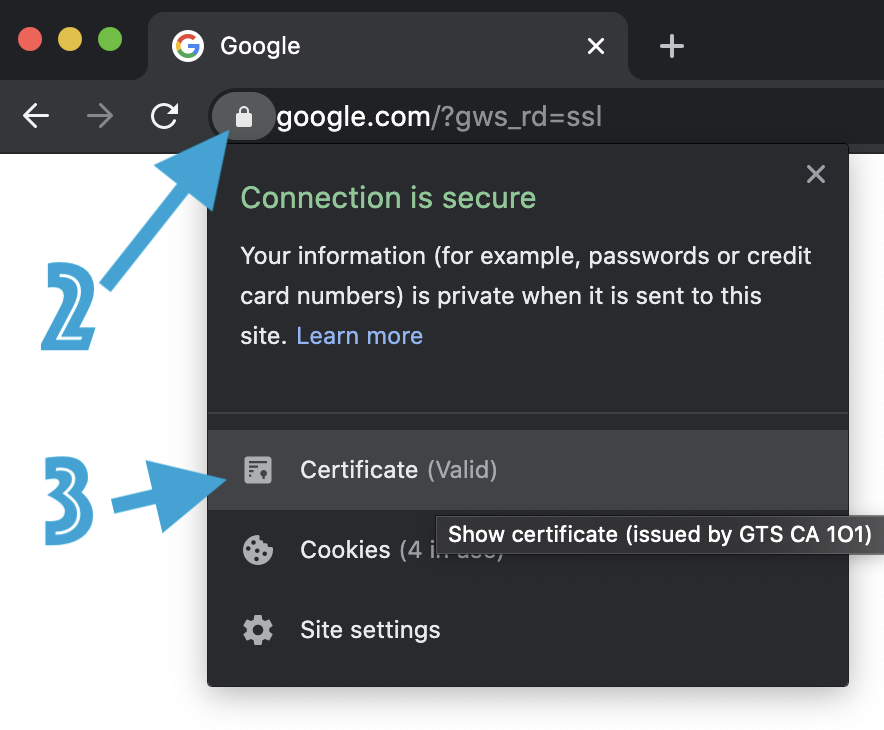 How to Export Certificate Public Key from Chrome on Mac