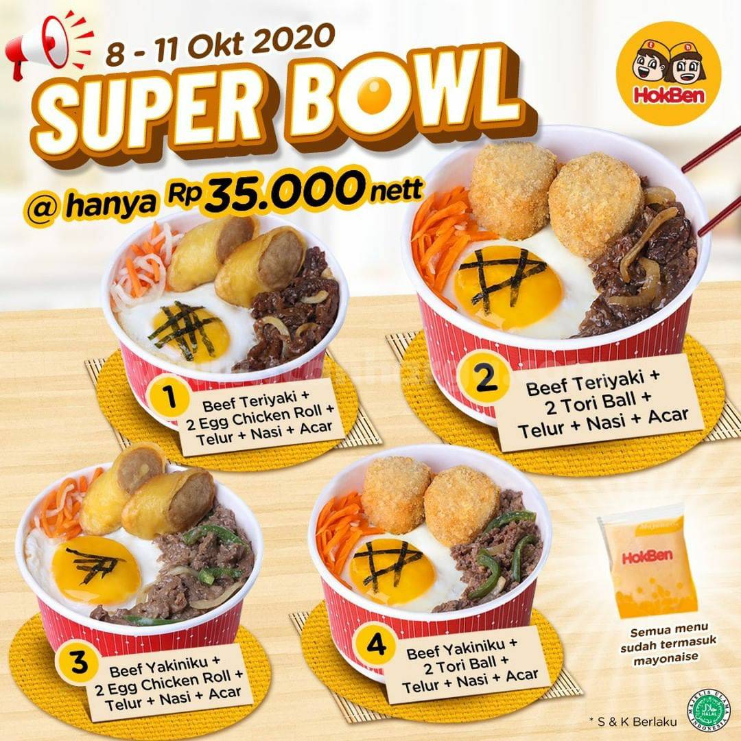 Promo HOKBEN SUPER BOWL harga hanya Rp 35.000 nett* scanharga