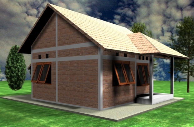 View Pedesaan Rumah Minimalis Sederhana Di Desa Background