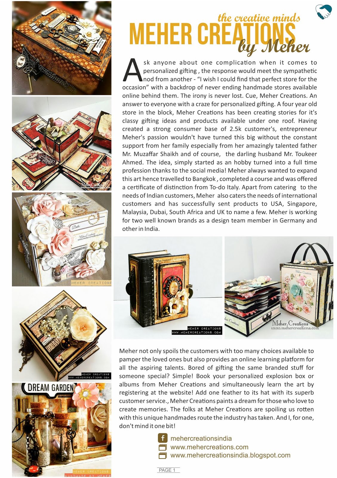 Article about Meher Creations