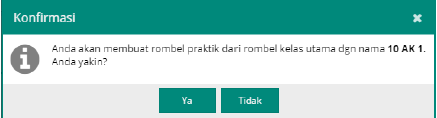 Konfirmasi tambah rombel praktik