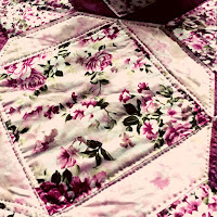 Pink Floral quilt close up