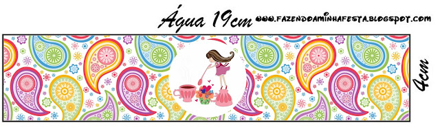 Etiquetas para personalizar botella de agua de Fiesta de Té de Chicas para imprimir gratis.