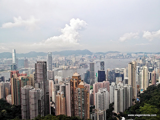 Visão do pico Victoria, no topo de Hong Kong