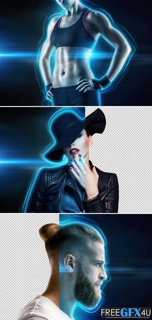 Glowing Portrait Photo Effect PSD Mockup
