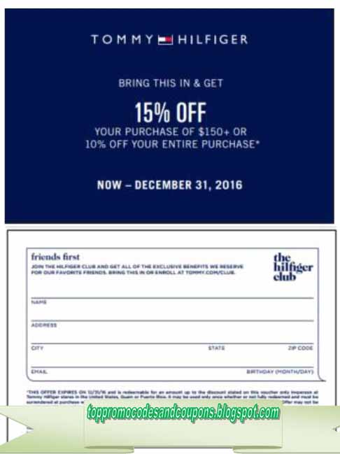 tommy hilfiger coupons 2019