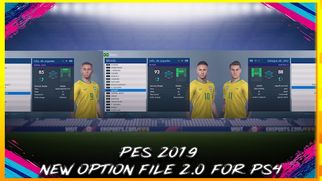 PES 2019 NEW OPTION FILE UPDATE 2.0 FOR PS4 #BHSDESIGNER