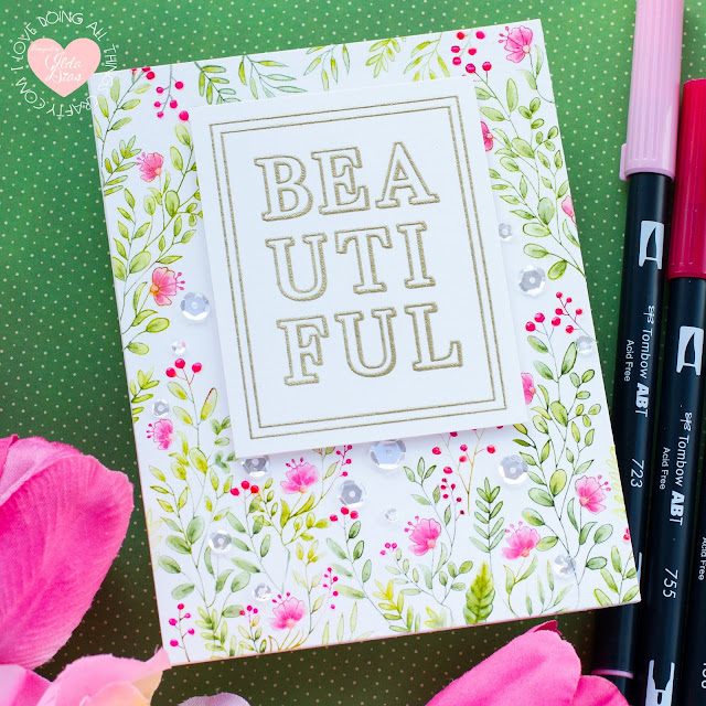 Bold Beautiful Floral Card | Spellbinders FSJ Stamp of the Month | April 2020
