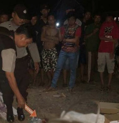 Korban tergilas kereta api Korban sebelum dievakuasi