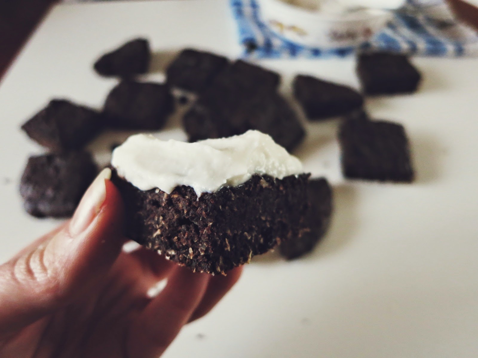 Carob Brownies with Coconut Cream Friendly Little Kitchen