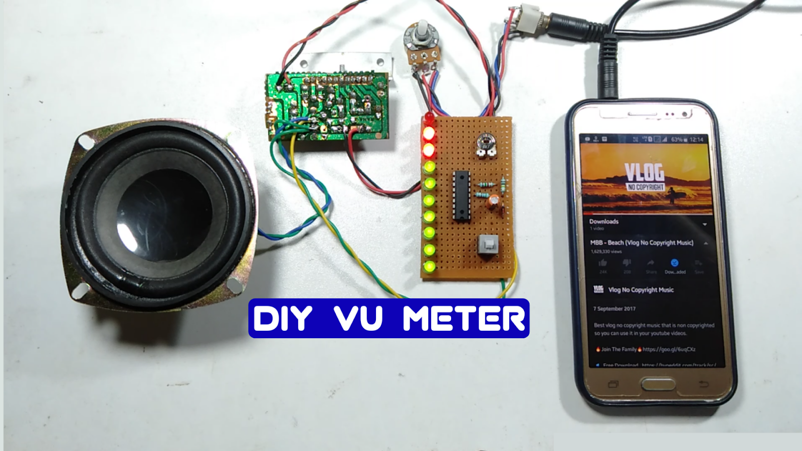 VU meter using LM3914 ic