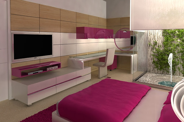 DORMITORIO JUVENIL FUCSIA Y BLANCO dormitorios.blogspot.com