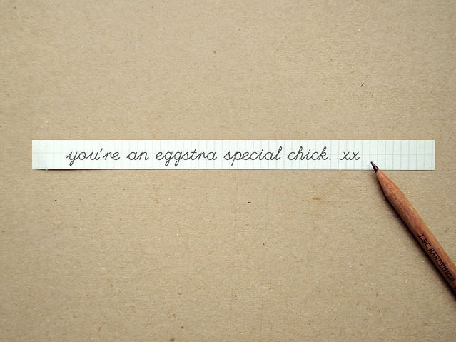 delightful: message in a spotted egg.