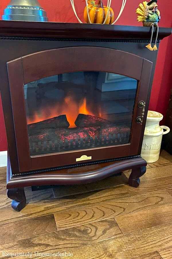 Small Electric Cherry Wood Fireplace