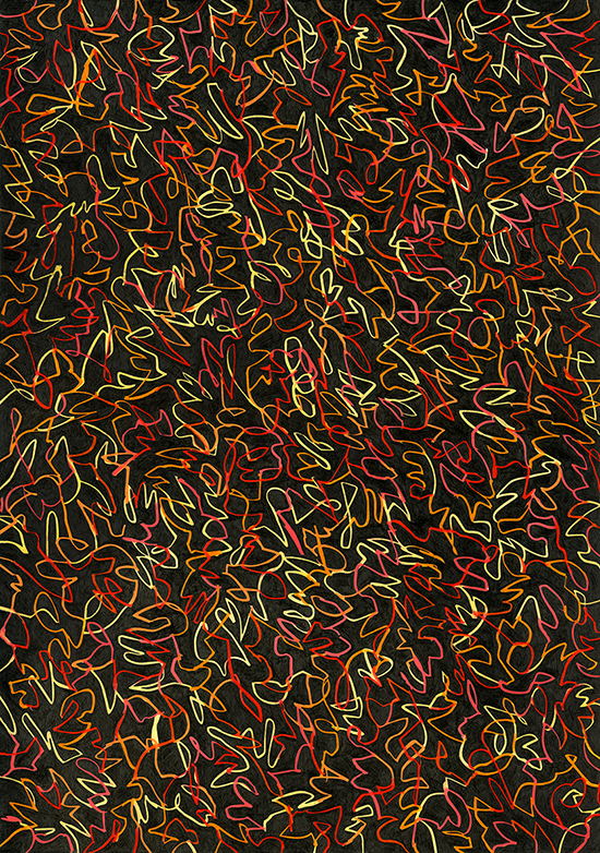 Stephan van den Burg Untitled (graphite finish #15), 2020 colored pencil on paper 29.7 x 21 cm