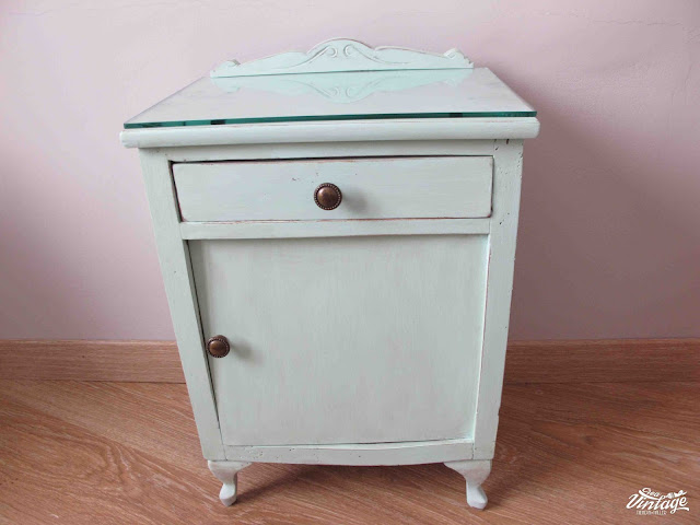 mesita chalk paint mint, verde menta