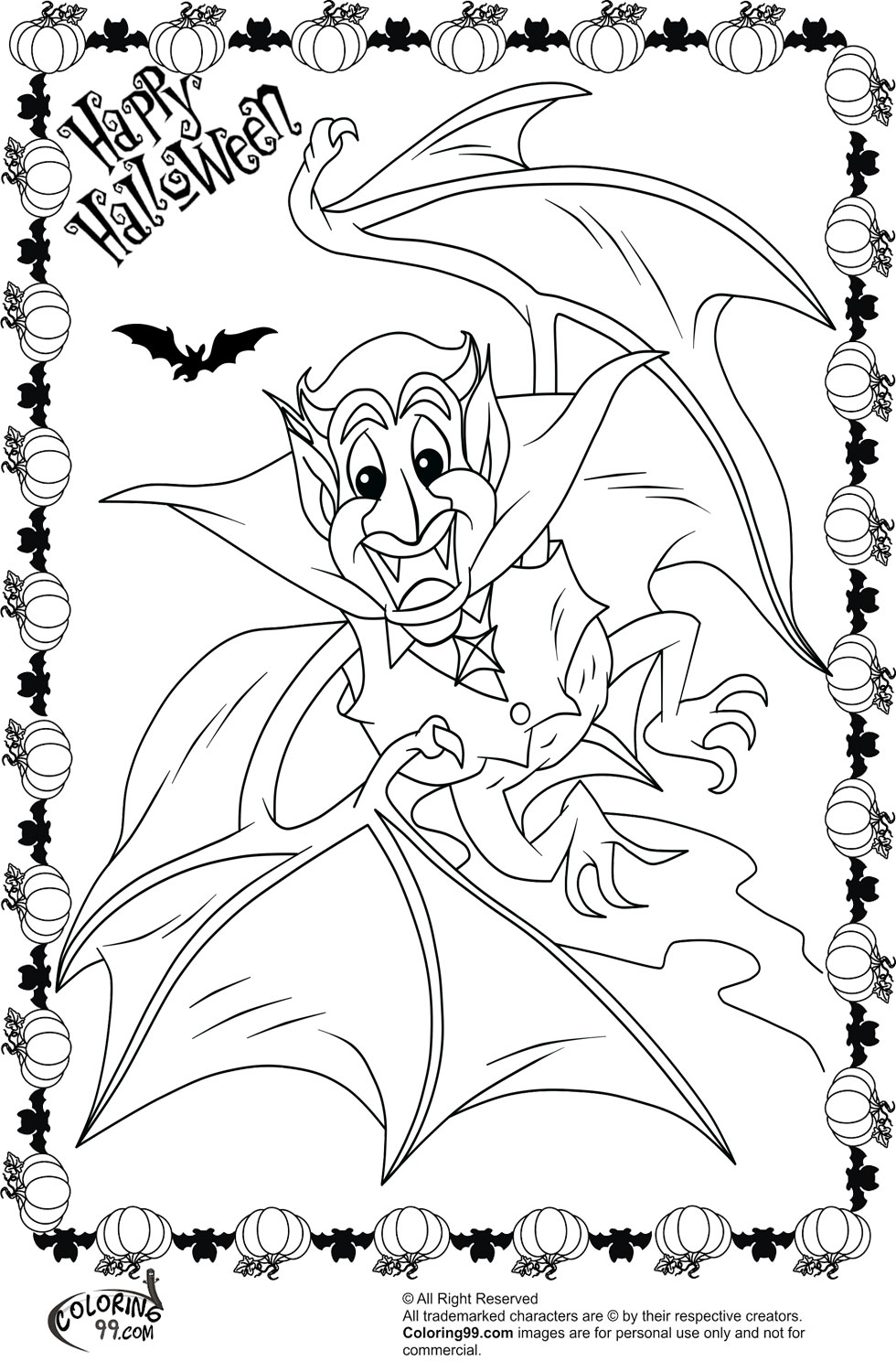 Halloween Dracula Coloring Pages | Team colors