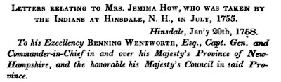 [John Farmer, Nathaniel Bouton, Isaac Hill]. Collections of the New-Hampshire Historical Society, Vol. V (Concord, New Hampshire: New Hampshire Historical Society, 1837), pp.254-256, Letter of Col. Ebenezer Hindsdale to Gov. Benning Wentwork-1755; digital images, Internet Archive (https://archive.org/details/collectionsnewh06socigoog/page/n7/mode/2up : accessed 18 May 2020).